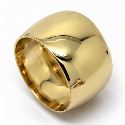 Solid 9ct 9k 375 Gold Barrel Band Ring – 12mm | Yellow, Rose or White Gold | Sizes Q–Z