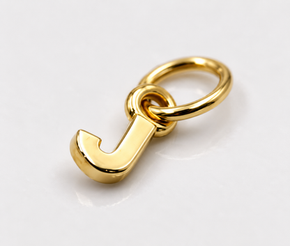 Genuine 9ct 9kt 375 Solid Tiny Very Small Yellow, Rose or White  Gold Initial Pendant Charm J