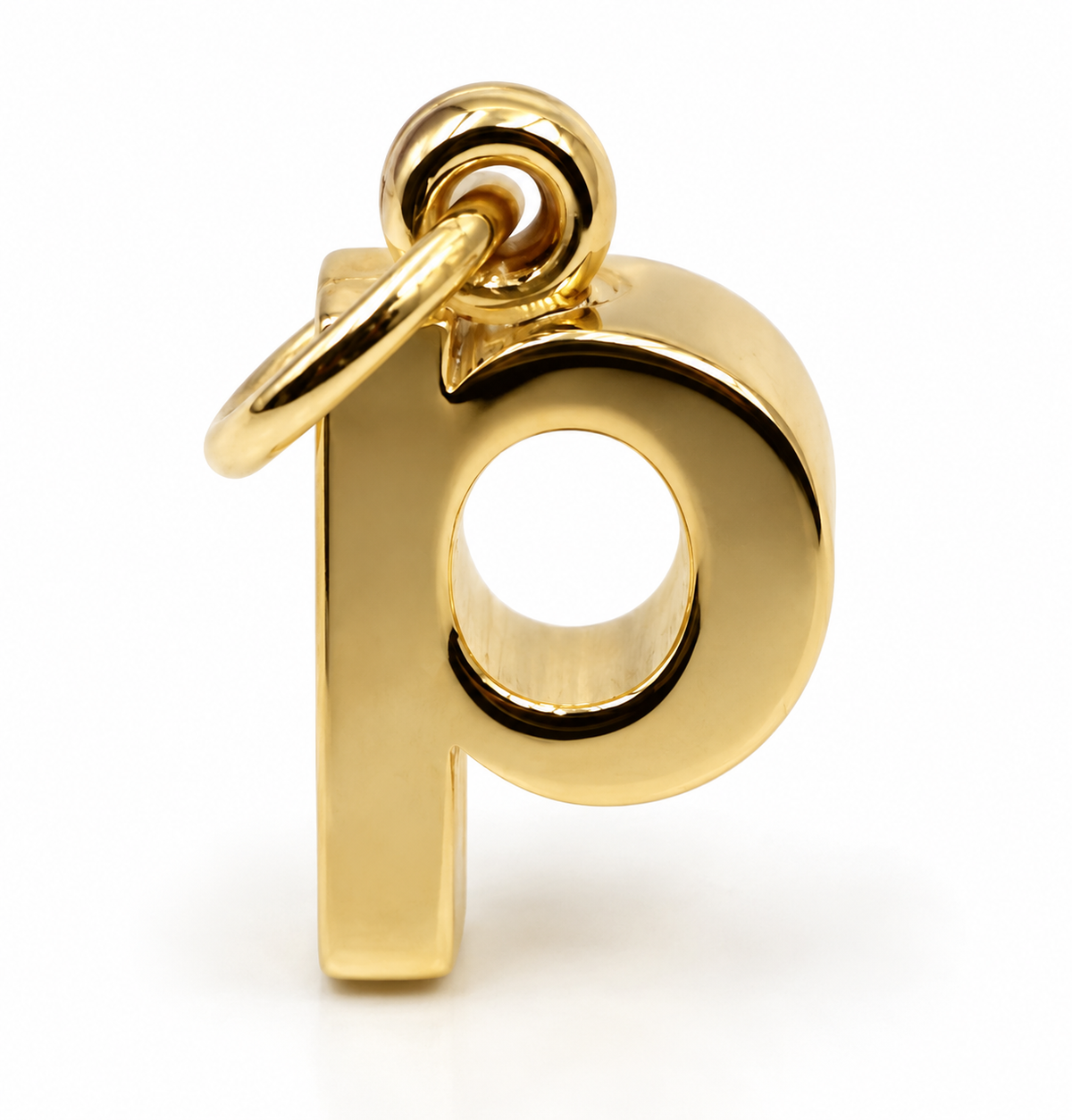 Genuine 9ct 9k 375 Solid Gold Bubble Initial P Pendant | Yellow, Rose or White Gold