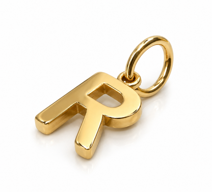 Kaedesigns, Genuine 9ct 9kt Genuine Solid Small Yellow, Rose or White Gold Initial Pendant R
