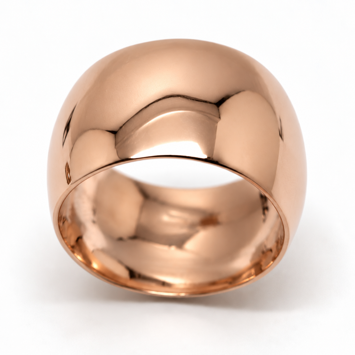 Solid 9ct Yellow, Rose or White Gold 12mm Wide Barrel Band Ring – Sizes H–P