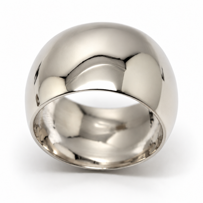 Solid 9ct Yellow, Rose or White Gold 12mm Wide Barrel Band Ring – Sizes H–P