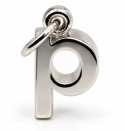 Genuine 9ct 9k 375 Solid Gold Bubble Initial P Pendant | Yellow, Rose or White Gold