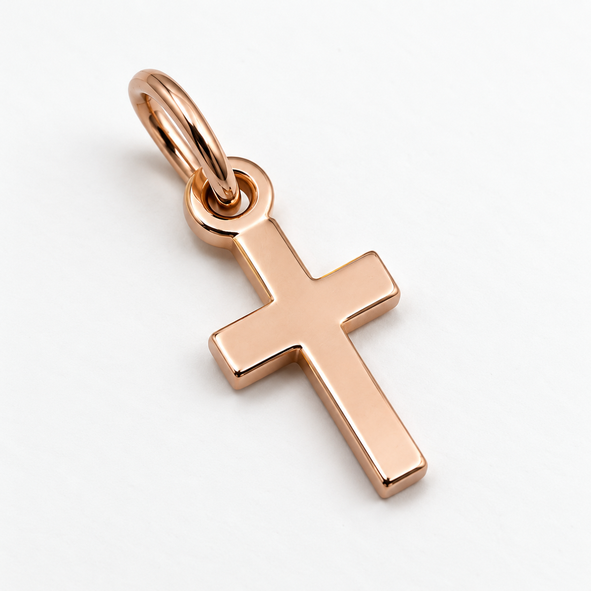 Genuine 9ct 9kt 375 Tiny Very Small Plain Yellow, Rose or White Gold Cross Pendant Charm