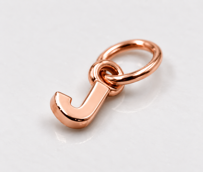 Genuine 9ct 9kt 375 Solid Tiny Very Small Yellow, Rose or White  Gold Initial Pendant Charm J
