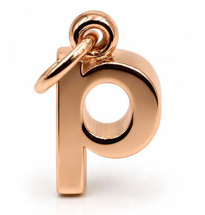 Genuine 9ct 9k 375 Solid Gold Bubble Initial P Pendant | Yellow, Rose or White Gold