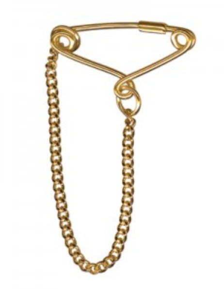 Genuine 9ct Yellow Gold 375 or Sterling Silver Safety Chain Pin Polished