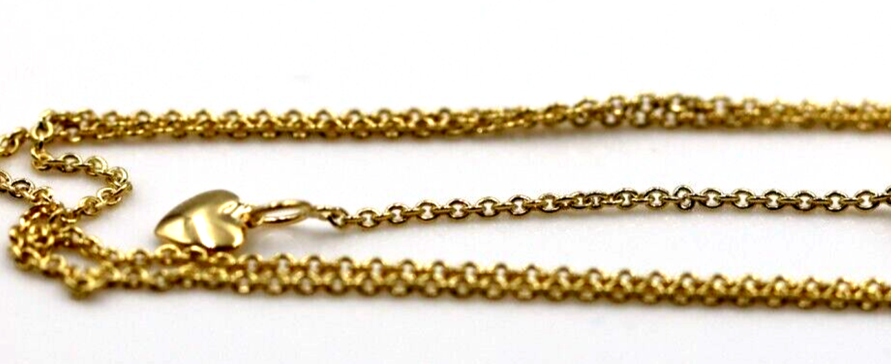 Genuine 9ct Yellow or Rose or White Gold 47cm Fine Slider Heart Necklace Chain -Free express post