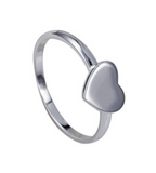 Size O / 7 Genuine New Solid Sterling Silver Flat Heart Signet Ring