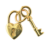 Genuine Small Sterling Silver 925 or 9ct Yellow Gold 14mm x 8mm Heart Padlock & Key