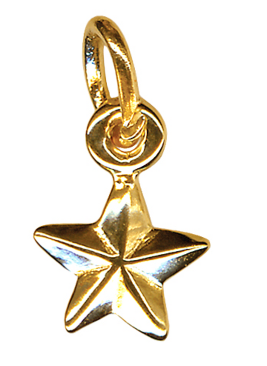 Genuine Tiny Very Small Sterling Silver 925 or 9ct Yellow, Rose or White Star Charm Pendant