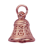 Sterling Silver 925 or 9ct Yellow, Rose Gold Moveable Fancy 3D Bell Charm Pendant