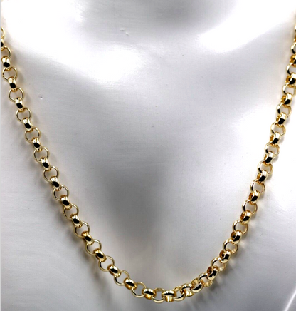 Genuine New Heavy 9ct Yellow, Rose or White Gold Belcher Chain Necklace 70cm