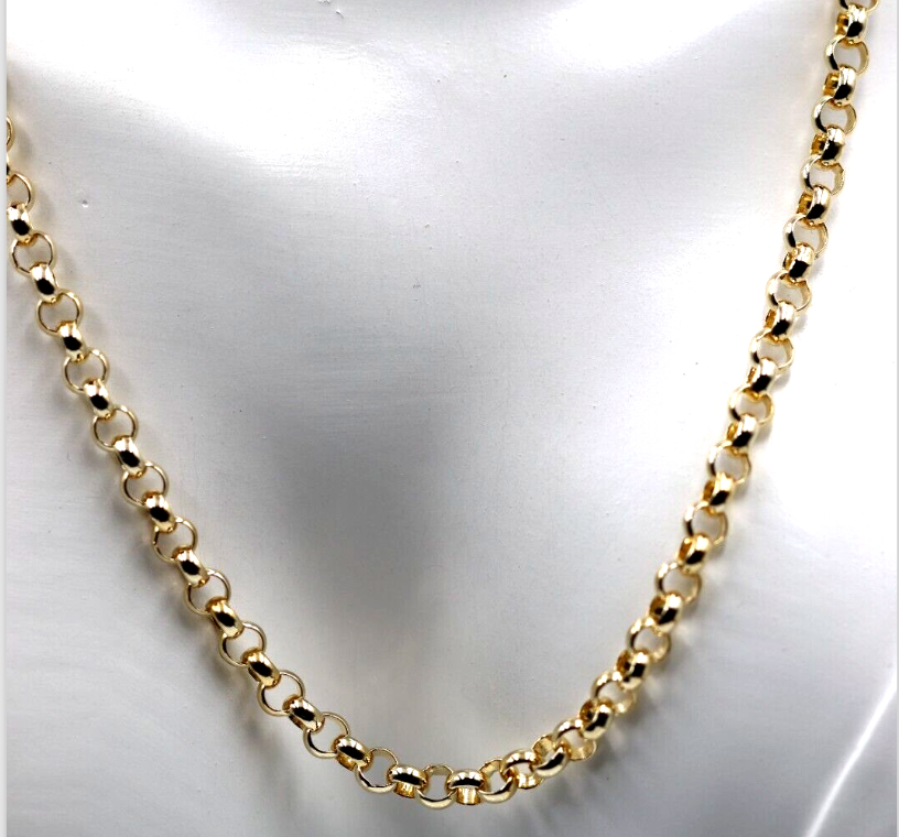 Genuine New Heavy 9ct Yellow, Rose or White Gold Belcher Chain Necklace 70cm