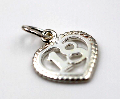 Genuine New Sterling Silver 925 18th Heart  Pendant or Charm