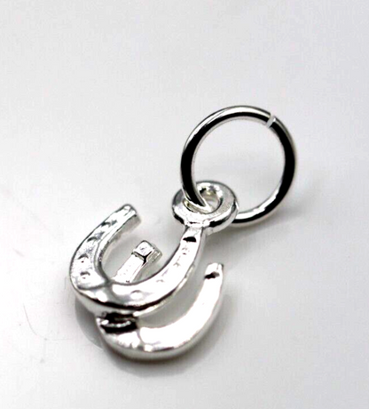 Sterling Silver Lucky Horse Shoe Double Horseshoe Charm with jump ring