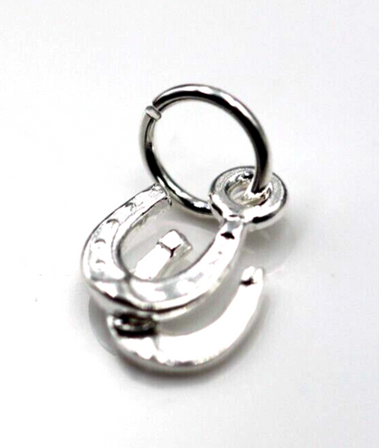 Sterling Silver Lucky Horse Shoe Double Horseshoe Charm with jump ring