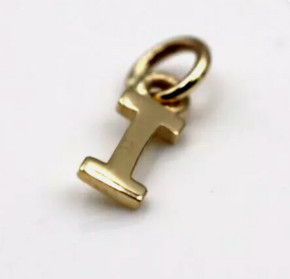 Genuine 9ct 9kt Genuine Small Yellow Gold Initial Pendant Charm - 8mm x 6mm - A to Z