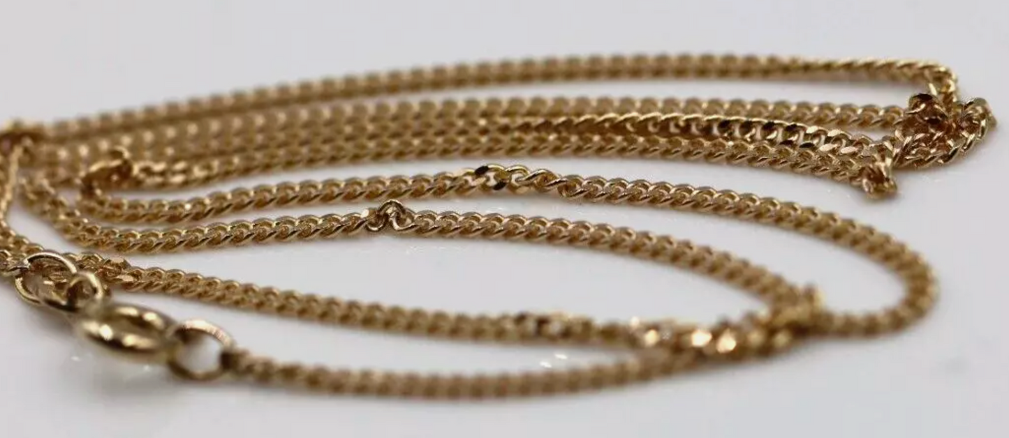 Genuine 9ct Yellow Gold Solid Kerb Curb Chain Necklace 45cm 5grams