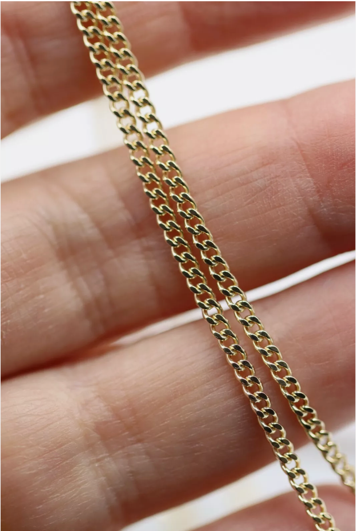 Genuine 9ct Yellow Gold Solid Kerb Curb Chain Necklace 45cm 5grams