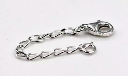 Sterling Silver 925 Chain Necklace Bracelet Extender Long Link Curb Diamond Cut