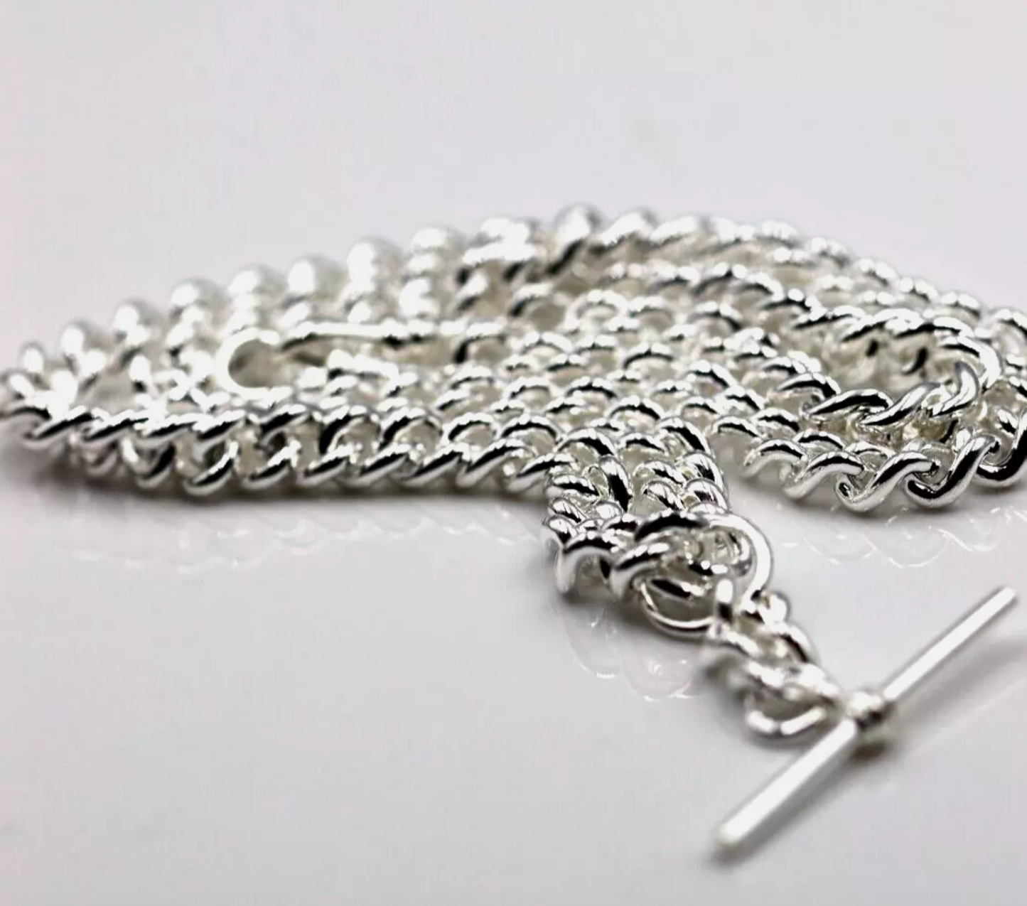 Sterling Silver 925 Heavy Kerb Curb Chain Necklace 50cm 71.2grams T-Bar