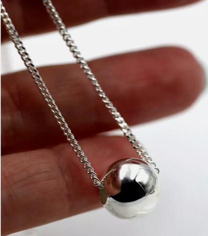 Genuine Sterling Silver 925 Ball Slider & Pendant + 50cm Chain