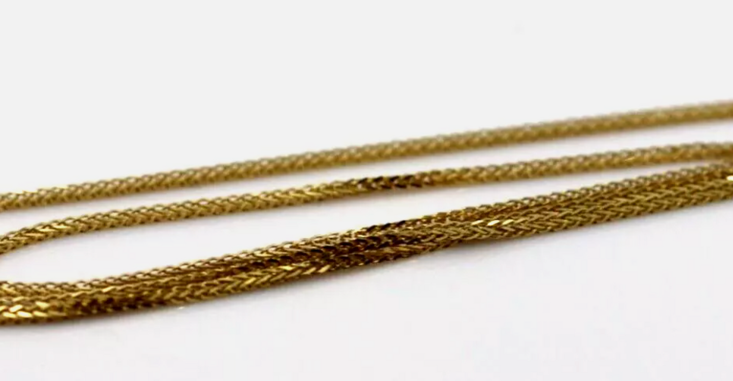 Genuine 9ct Yellow Gold Wheat Necklace / Chain 1.4grams 40cm