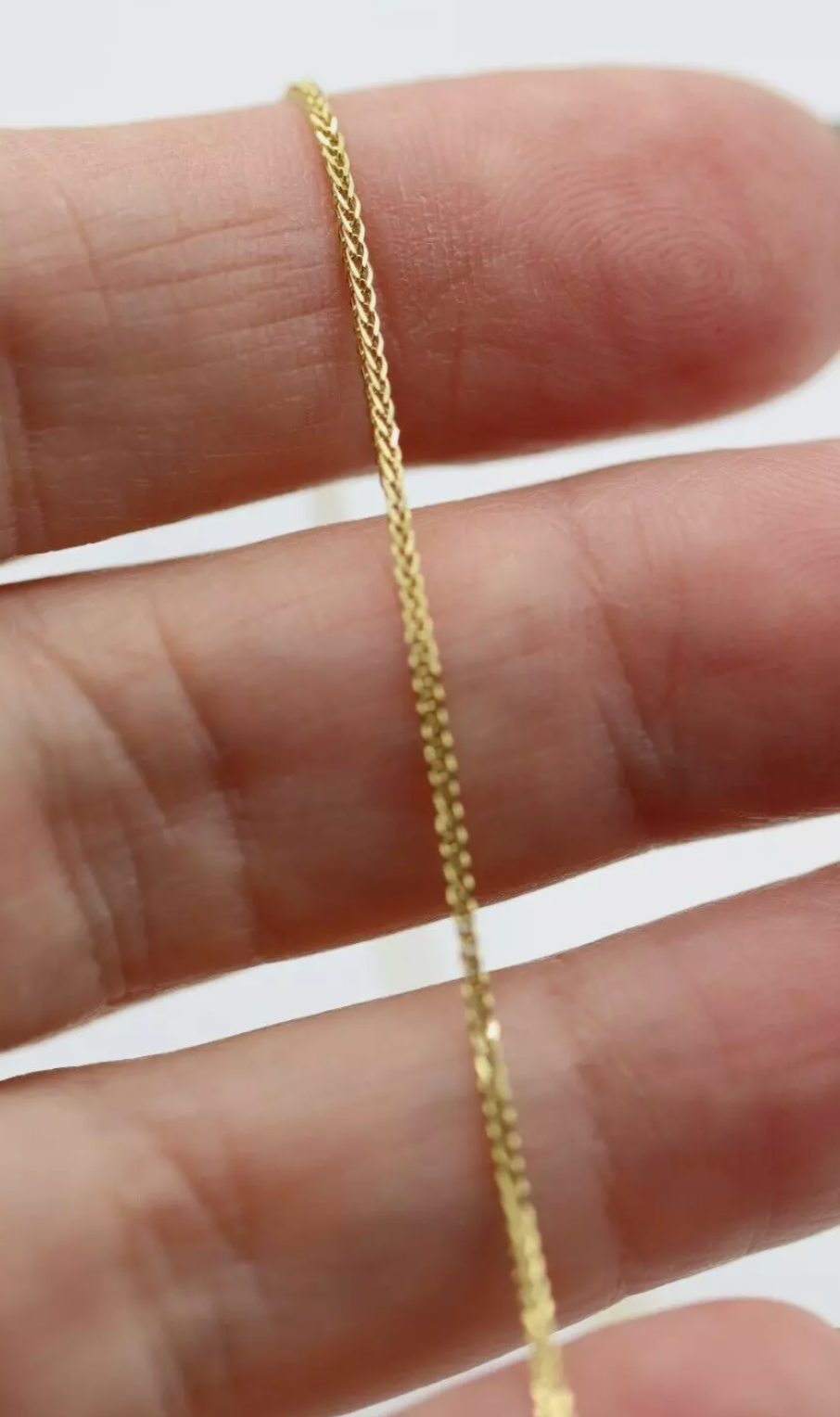 Genuine 9ct Yellow Gold Wheat Necklace / Chain 1.4grams 40cm