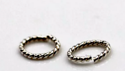 Sterling Silver Oval 9.8mm x 8mm ID Oval Fancy Twist-Wire Jump Ring