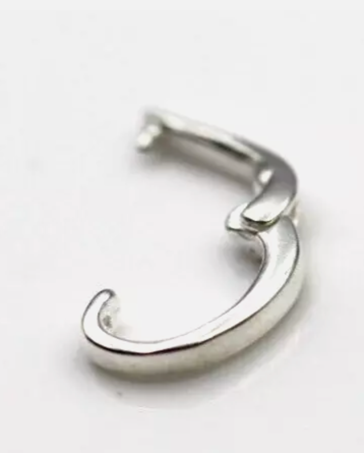 Sterling Silver 925 Plain Hinged Enhancer Bail Clasp 10mmx7mm