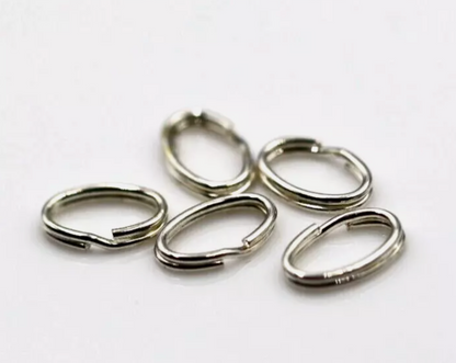 Sterling Silver 925 Length 7.8mm Width 5.2mm Oval Split Ring x 5 piece