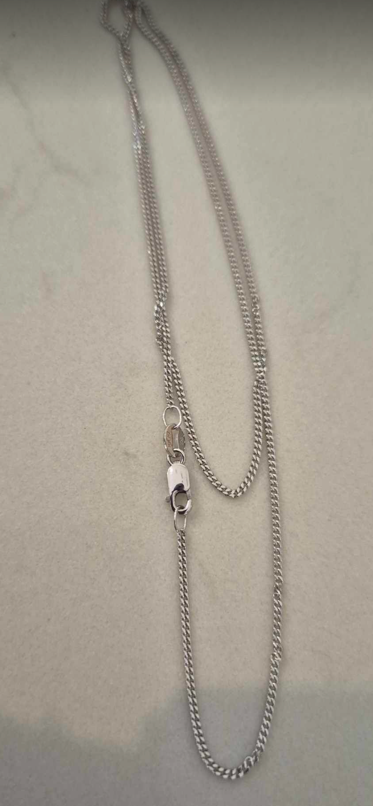 Genuine 9ct White Gold Curb Necklace 1.3mm wide 50cm long 3.36g