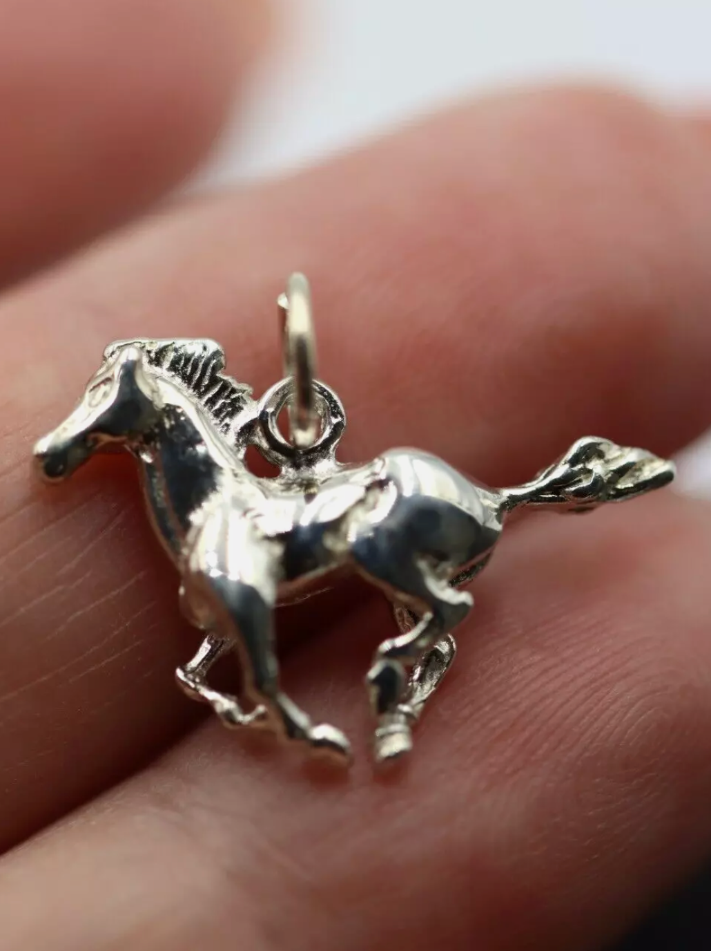 Kaedesigns Genuine Sterling Silver 925 Solid Racing Horse Pendant Or Charm