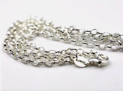 Genuine Sterling Silver 925 45cm Oval Belcher Necklace Chain 2.5mm