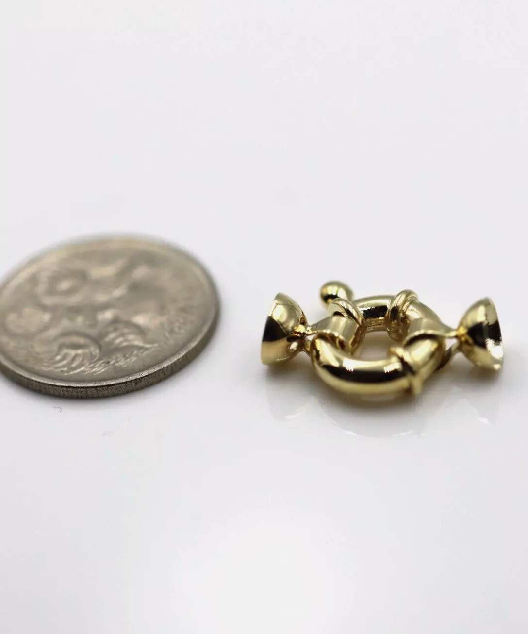 Genuine 11mm 9ct 375 Yellow Gold Bolt Ring Clasp + Fancy Ends