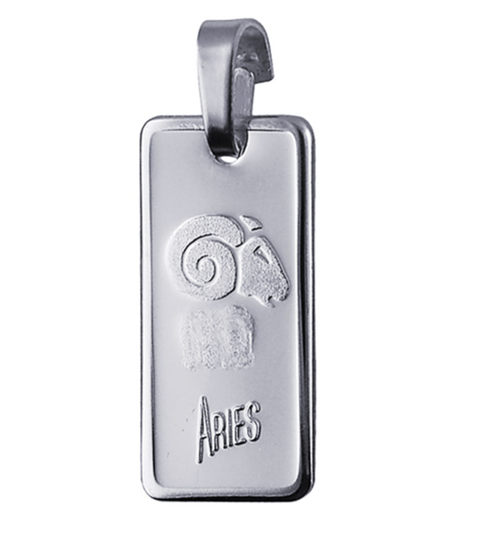 Genuine Fine Silver 2oz Rectangle Zodiac Pendant - All star signs available