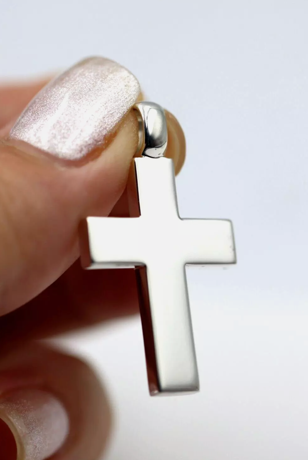 Genuine New Sterling Silver 925 Cross Plain Thick Pendant