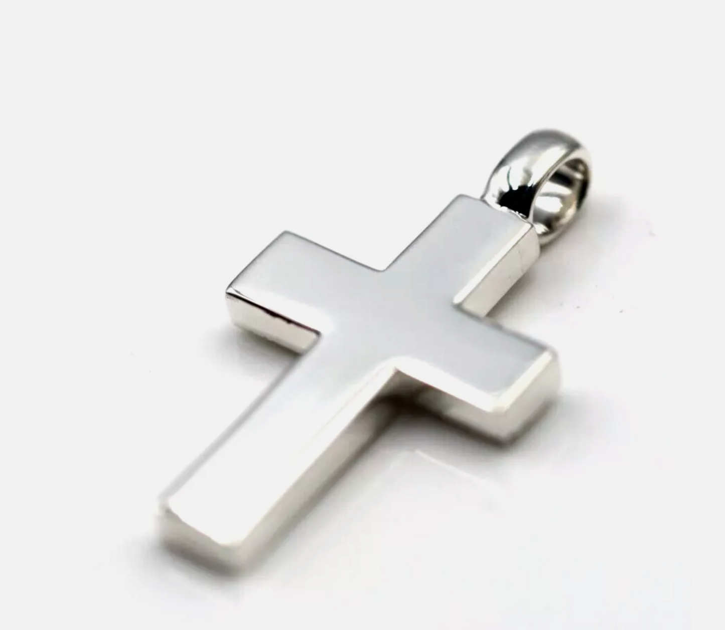 Genuine New Sterling Silver 925 Cross Plain Thick Pendant