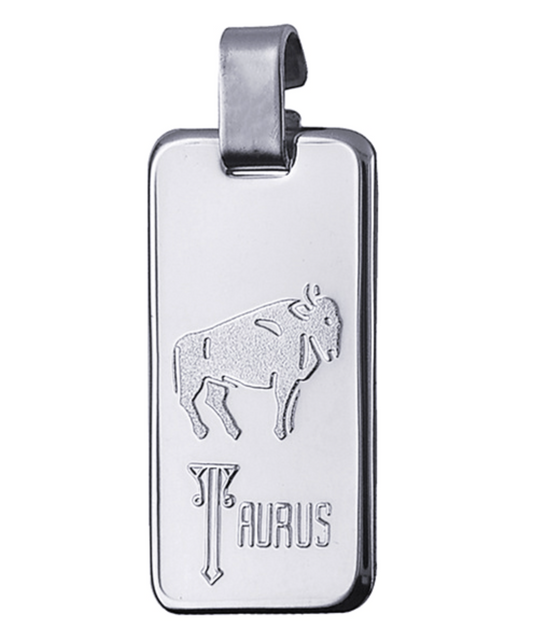 Genuine Large Fine Silver 4oz Rectangle Zodiac Pendant - All star signs available