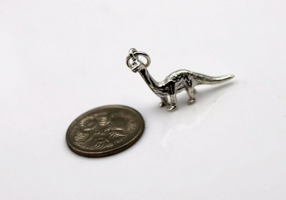 Genuine Sterling Silver 925 Diplodocus Dinosaur Charm / Pendant