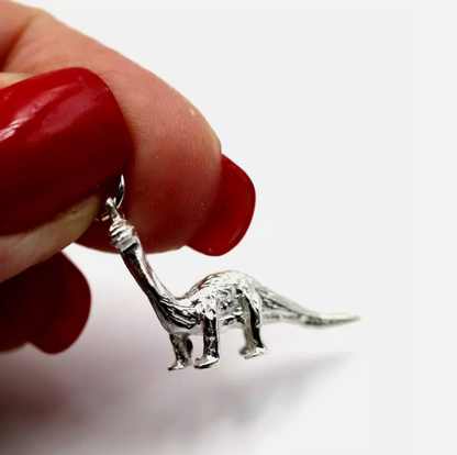 Genuine Sterling Silver 925 Diplodocus Dinosaur Charm / Pendant