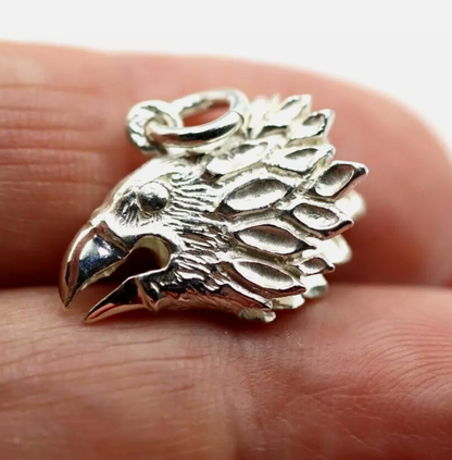 Genuine Sterling Silver 925 Eagle Head Charm / Pendant