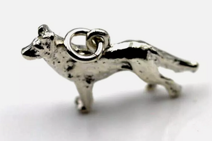 Sterling Silver 925 Large 3D Alsatian Dog German Shepherd Pendant