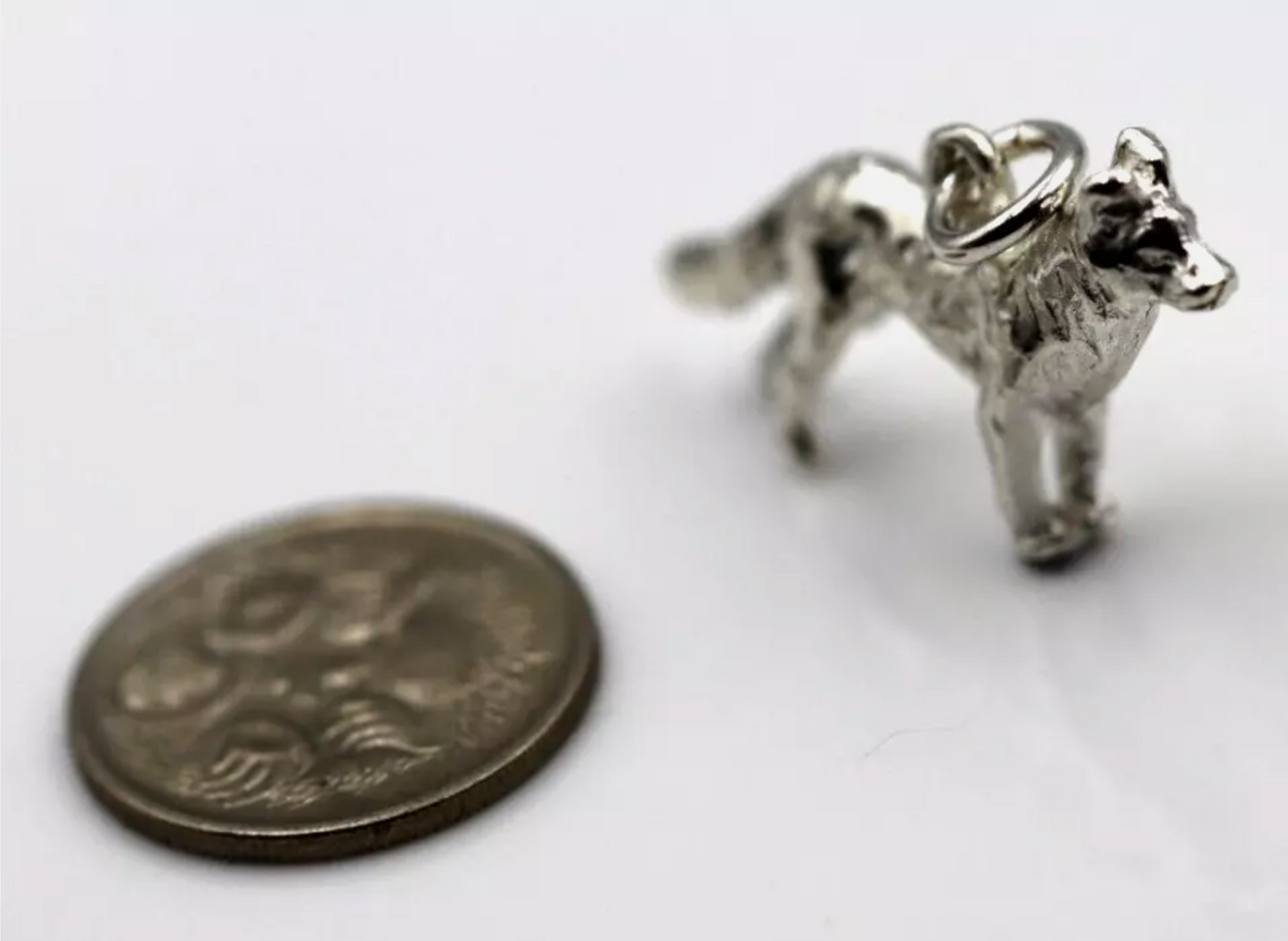 Sterling Silver 925 Large 3D Alsatian Dog German Shepherd Pendant