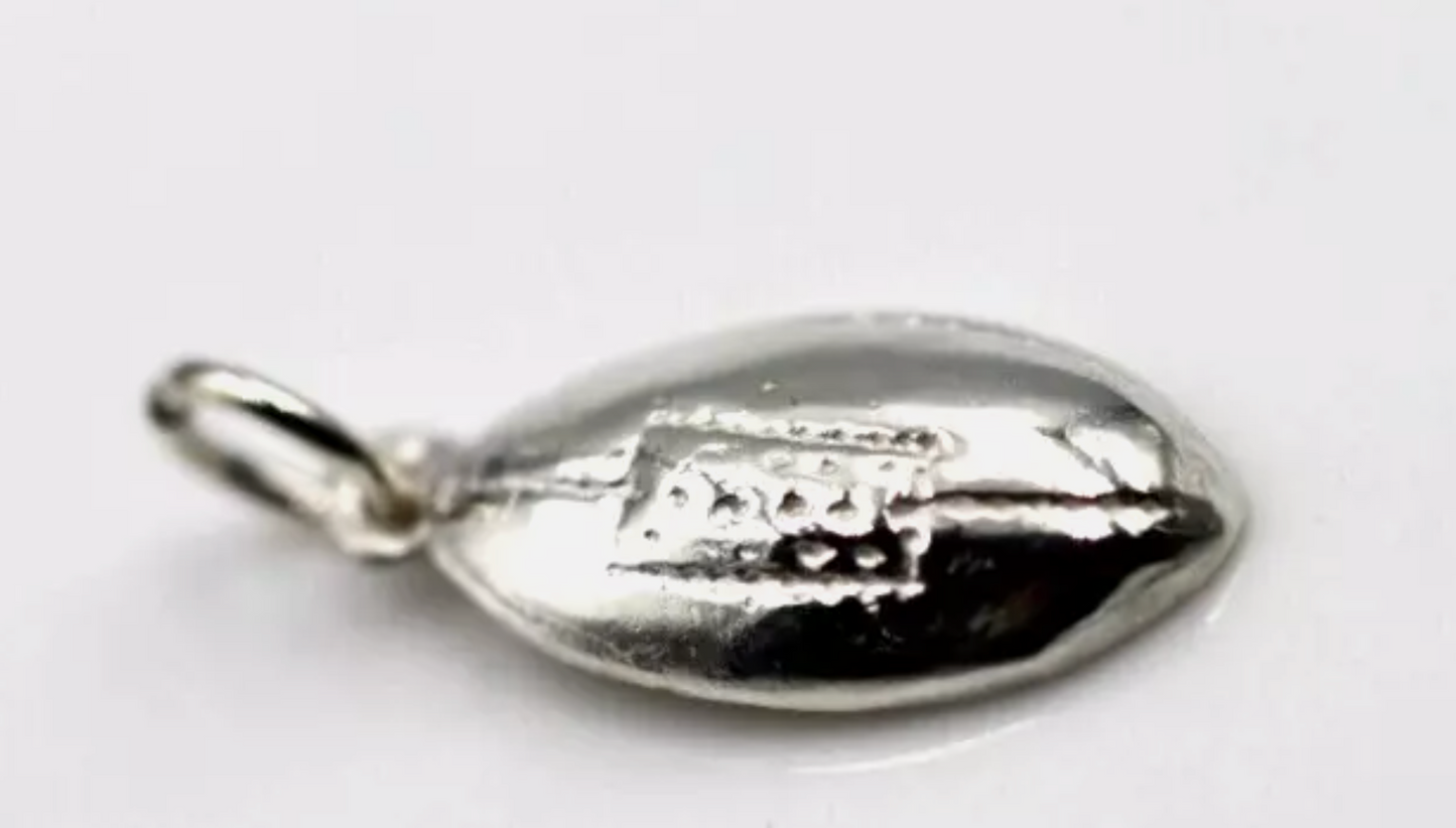 Genuine Sterling Silver 925 Football Ball Pendant Or Charm