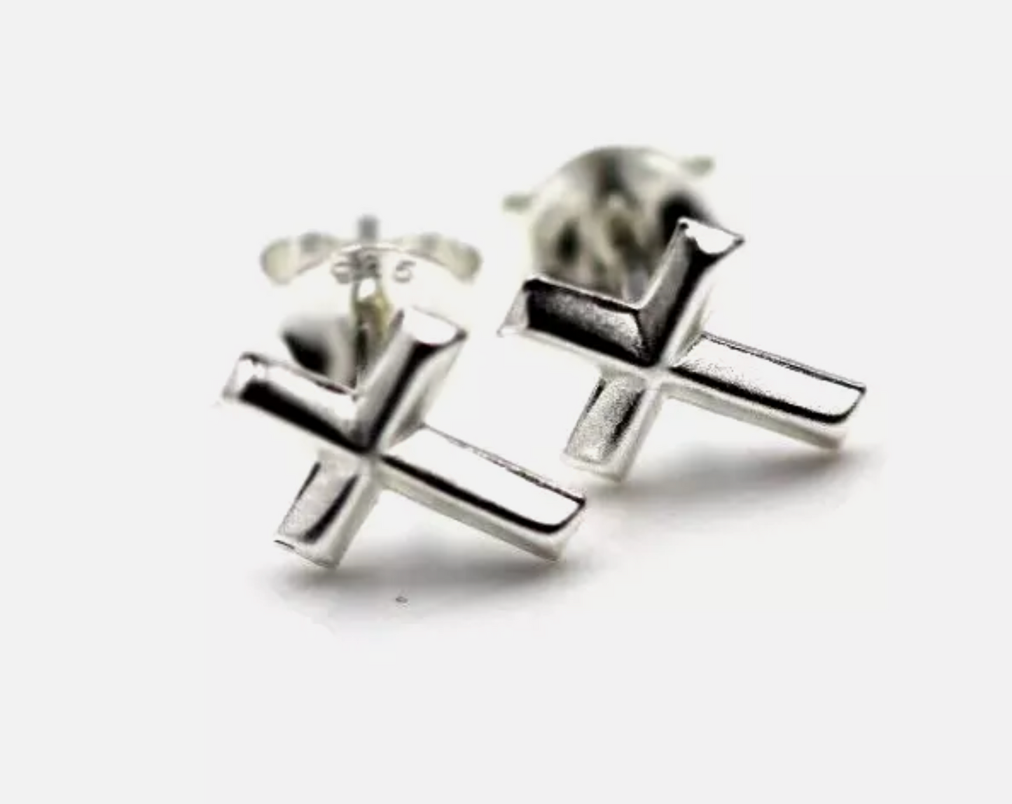 Kaedesigns, Sterling Silver 925 Cross Stud Studs Earrings