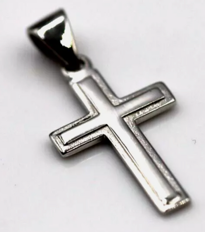 Genuine 9ct 9K Platinum PL 950 Plain Cross Pendant