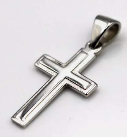 Genuine 9ct 9K Platinum PL 950 Plain Cross Pendant