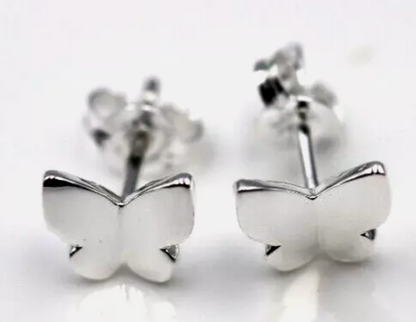 Genuine Sterling Silver 925 Butterflies Stud Earrings Butterfly Backs